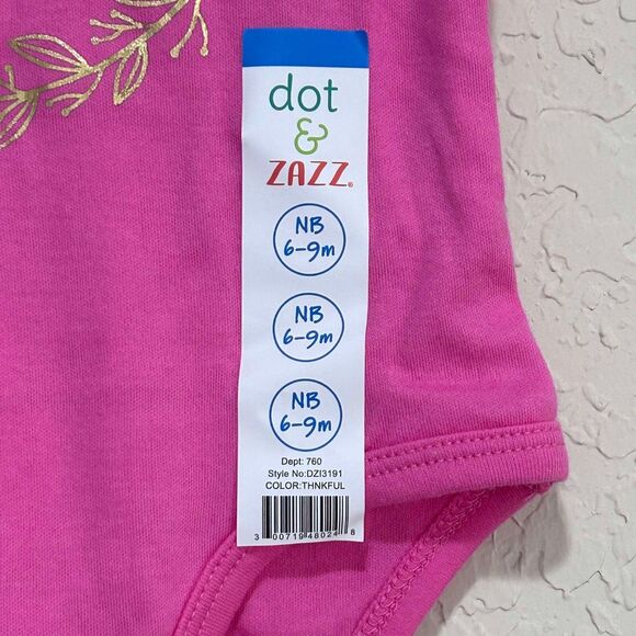 dot & ZAZZ "Thankful To Be Together" Newborn Girls Pink Thanksgiving 6-9 Months - Picture 4 of 7